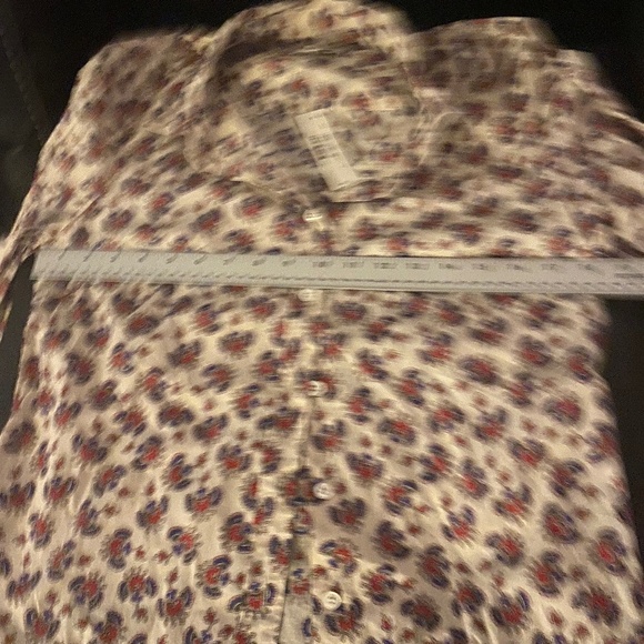 J. Crew Shirt Size 8 Perfect Papaya Paisley Long Sleeve Style 04537 NEW WITH TAG - Picture 7 of 9